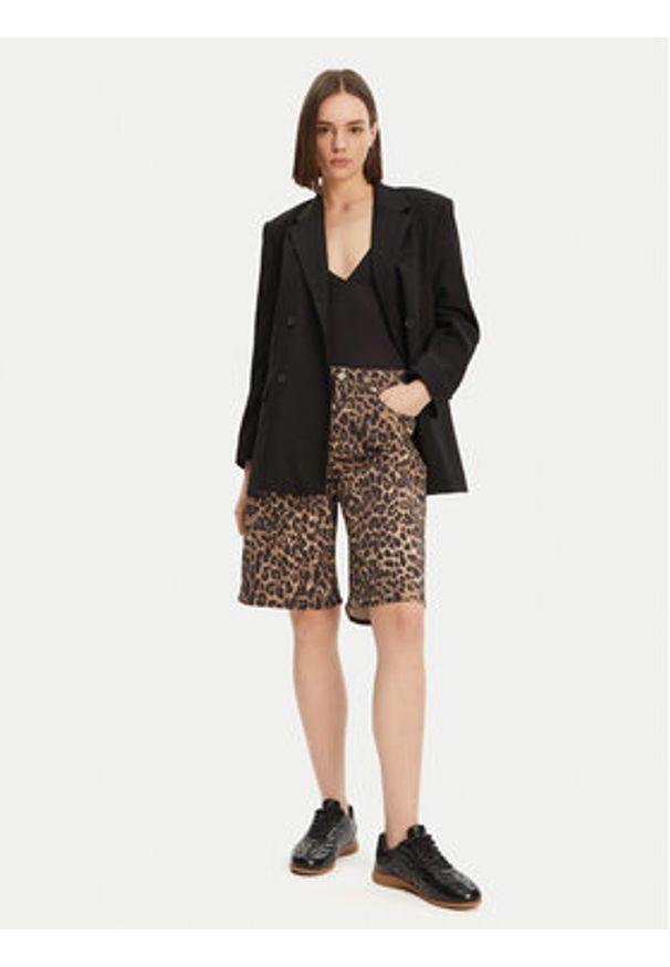 JJXX Bermudy Sarah 12283781 Brązowy Baggy Fit. Kolor: brązowy. Materiał: bawełna