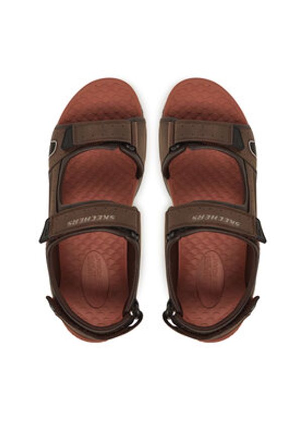 skechers - Skechers Sandały Tresmen-Hirano 204106/CHOC Brązowy. Kolor: brązowy. Materiał: skóra