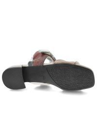 Klapki damskie Anekke, ze skóry naturalnej licowej ozdobny węzeł niski obcas elegancki styl, niebieskie, 42381-457. Kolor: niebieski. Materiał: skóra. Obcas: na obcasie. Styl: elegancki. Wysokość obcasa: niski #5