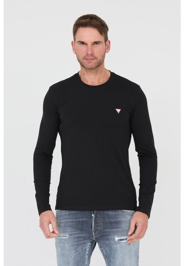 Guess - GUESS Czarny męski longsleeve Core Tee, Rozmiar S. Kolor: czarny. Długość rękawa: długi rękaw