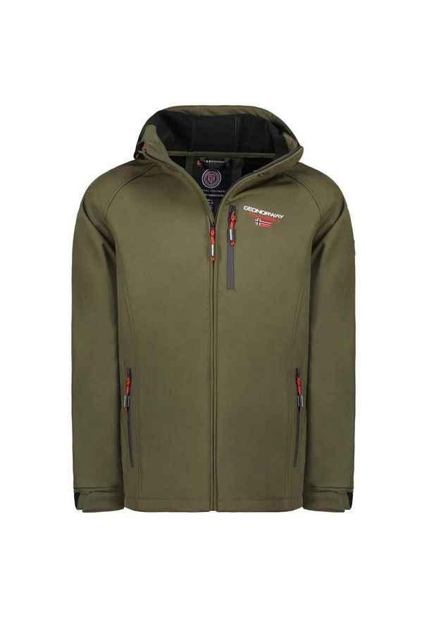 Geographical Norway TAKITO — softshell męski, khaki (WY1161H).. Kolor: zielony. Materiał: poliester, elastan. Sezon: wiosna. Sport: turystyka piesza