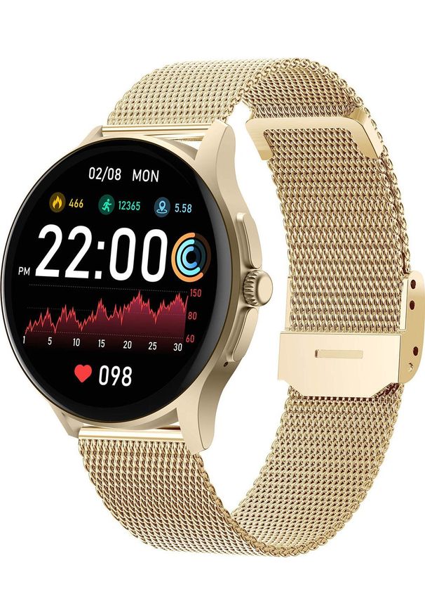 Smartwatch Enter ZEGAREK SMARTWATCH DAMSKI ENTER CANDICE POLSKIE MENU ROZMOWY CND.08.E.115.11.15 ZŁOTY MESH. Rodzaj zegarka: smartwatch. Kolor: złoty. Materiał: mesh