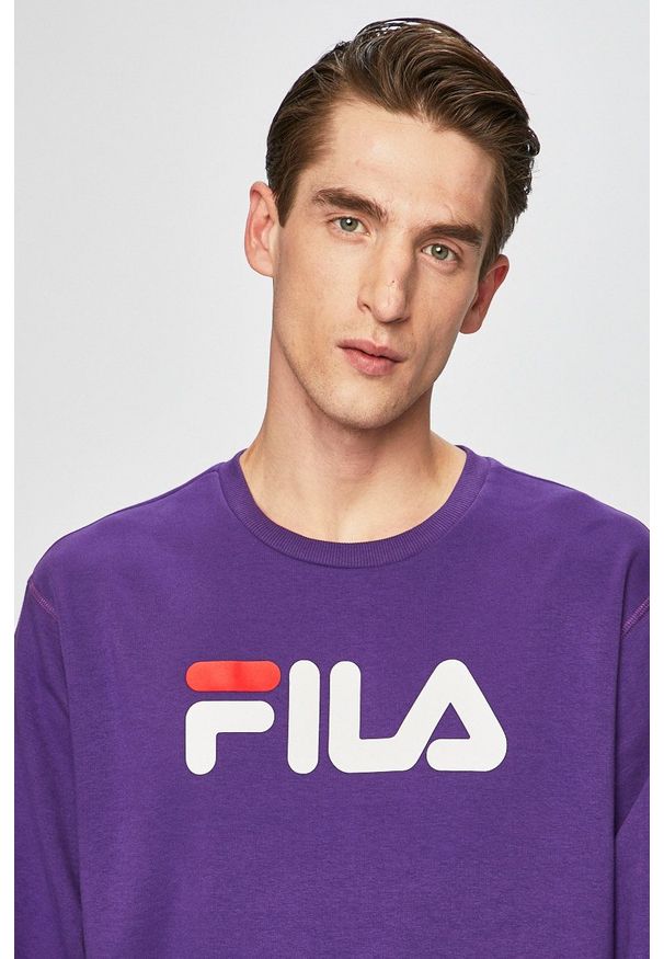 Fila - Bluza. Okazja: na co dzień. Kolor: fioletowy. Wzór: nadruk. Styl: casual