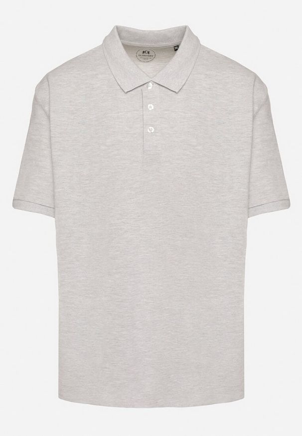 Born2be - Ciemnoszara Klasyczna Koszulka Polo z Bawełny Erdetia. Okazja: na co dzień, na spacer. Typ kołnierza: polo. Kolekcja: plus size. Kolor: szary. Materiał: bawełna. Styl: klasyczny