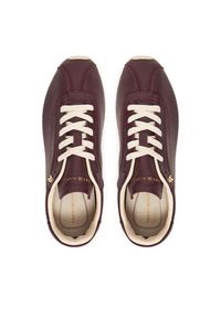 TOMMY HILFIGER - Tommy Hilfiger Sneakersy Th Low Profile Runner FW0FW08951 Bordowy. Kolor: czerwony. Materiał: skóra #2