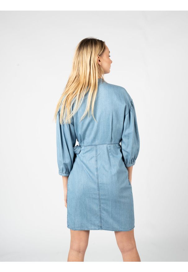 Pinko Sukienka "Scuderia" | 100988 A0MM | Kobieta | Niebieski. Kolor: niebieski. Materiał: bawełna, lyocell. Typ sukienki: asymetryczne. Długość: mini