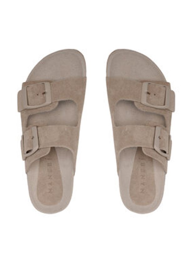 Manebi Klapki Suede Traveler Nordic Sandals W 1.9 RT Brązowy. Kolor: brązowy. Materiał: skóra, zamsz