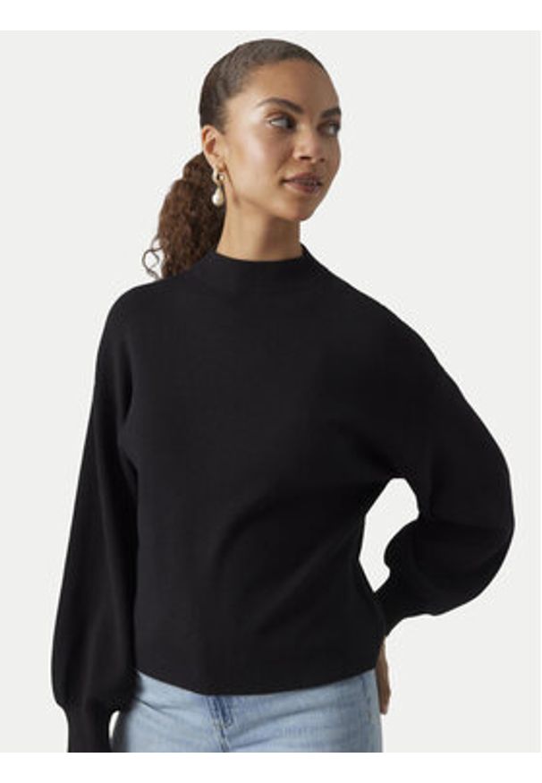 Vero Moda Sweter Nancy 10290748 Czarny Regular Fit. Kolor: czarny. Materiał: syntetyk, wiskoza