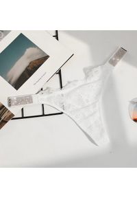 Intica - Stringi z błyszczącym pasem na specjalne okazje Handan. Kolor: biały. Materiał: materiał #1