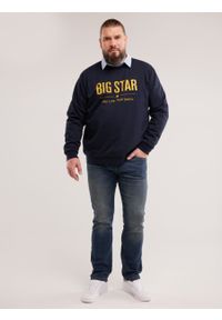 Big-Star - Bluza męska z logo BIG STAR granatowa Setor 403. Kolor: niebieski. Materiał: bawełna, jeans, dresówka. Wzór: ze splotem, nadruk #4