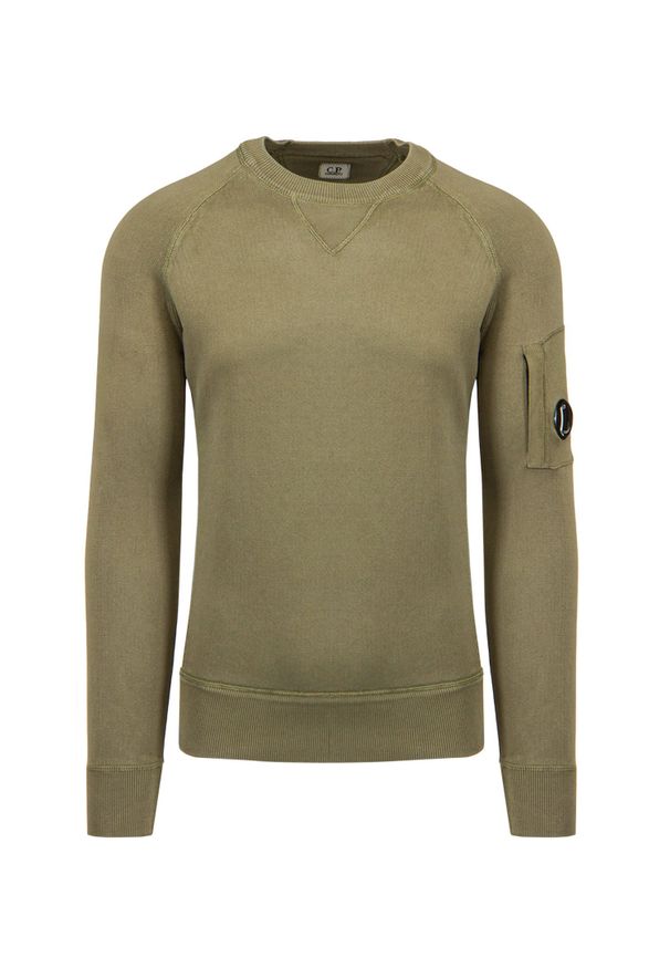 CP Company - Sweter C.P. Company KNITWEAR CREW NECK. Materiał: bawełna, prążkowany. Wzór: aplikacja