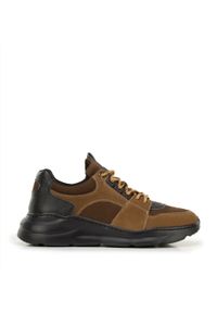 Wittchen - Męskie sneakersy na lekkiej podeszwie brązowe. Okazja: na co dzień. Nosek buta: okrągły. Kolor: brązowy. Materiał: nubuk, skóra. Wzór: jednolity #1