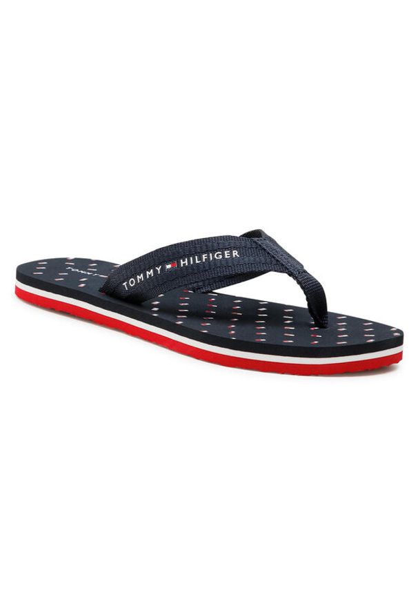 TOMMY HILFIGER - Tommy Hilfiger Japonki Th Mini Flags Beach Sandal FW0FW05663 Granatowy. Kolor: niebieski. Materiał: materiał