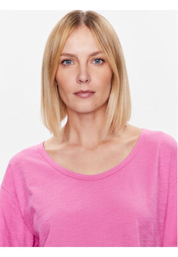 United Colors of Benetton - United Colors Of Benetton T-Shirt 3BVXD1033 Różowy Relaxed Fit. Kolor: różowy. Materiał: bawełna