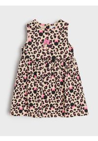 Sinsay - Sukienka z motywem panterki Minnie Mouse - beżowy. Kolor: beżowy. Wzór: motyw zwierzęcy, motyw z bajki #1