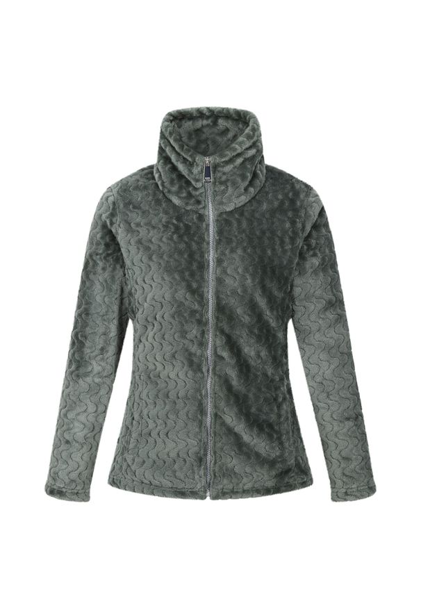 Regatta - Damska Bluza Polarowa Heloise Wavy Fleece Z Pełnym Zamkiem Błyskawicznym. Kolor: zielony. Materiał: polar. Sport: turystyka piesza
