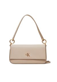 Calvin Klein Jeans Torebka Minimal Monogram Shoulder Pouch LV04K3161G Écru. Materiał: skórzane