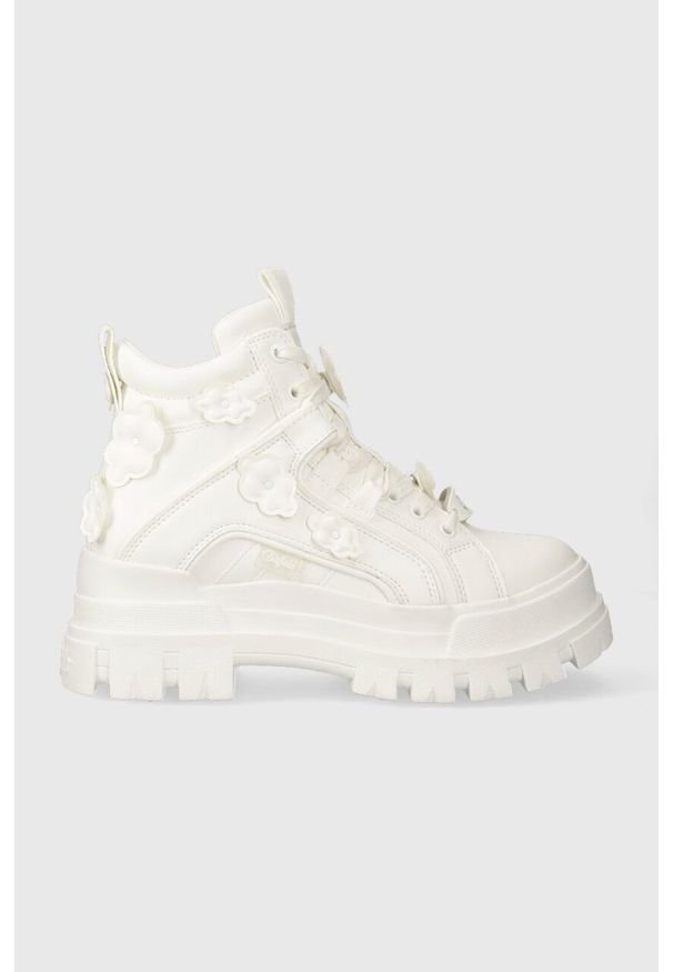 Buffalo sneakersy Aspha Nc Mid Cloud kolor biały 1622279. Nosek buta: okrągły. Kolor: biały. Materiał: guma. Szerokość cholewki: normalna. Obcas: na platformie