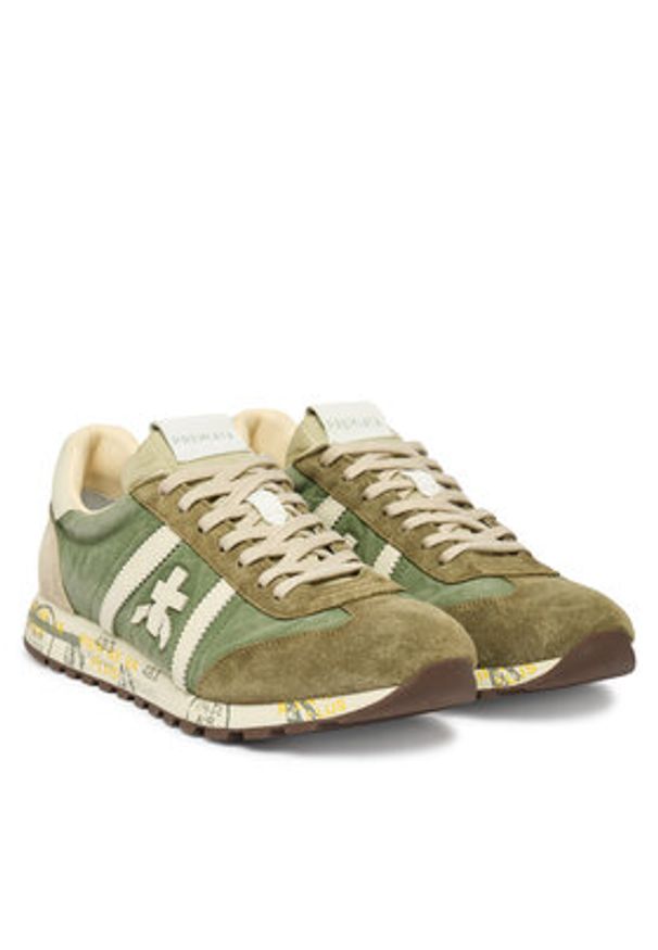 Premiata Sneakersy Lucy Var 7256N Zielony. Kolor: zielony. Materiał: skóra, zamsz