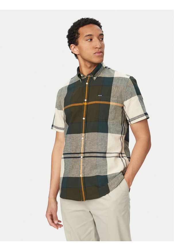 Barbour Koszula Douglas MSH5077TN51 Zielony Regular Fit. Kolor: zielony. Materiał: bawełna