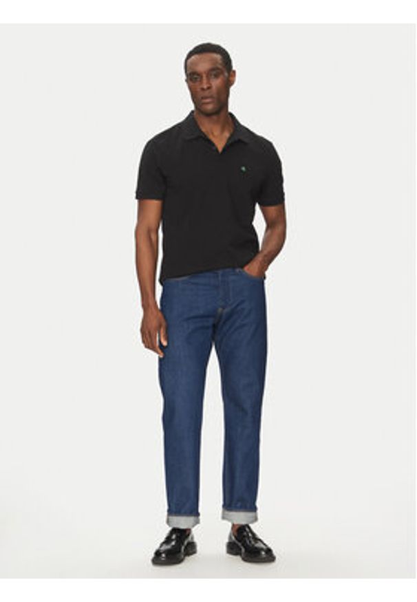 Calvin Klein Jeans Polo LV040EM269 Czarny Regular Fit. Typ kołnierza: polo. Kolor: czarny. Materiał: bawełna