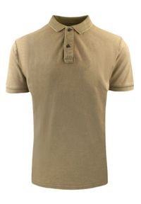 Koszulka Polo, Męska - Adriano Guinari - Kolor Beżowy. Typ kołnierza: polo. Kolor: wielokolorowy, beżowy, brązowy. Materiał: bawełna. Styl: klasyczny