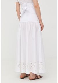 Marciano Guess spódnica bawełniana kolor biały maxi rozkloszowana. Kolor: biały. Materiał: bawełna #2