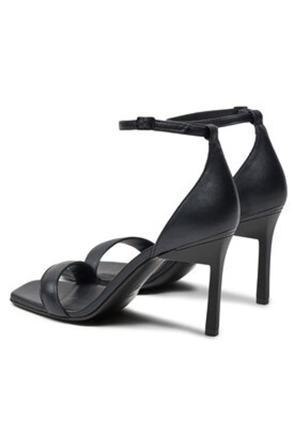 Calvin Klein Sandały Heel Sandal 90 Pearl Lth HW0HW02066 Czarny. Kolor: czarny. Materiał: skóra
