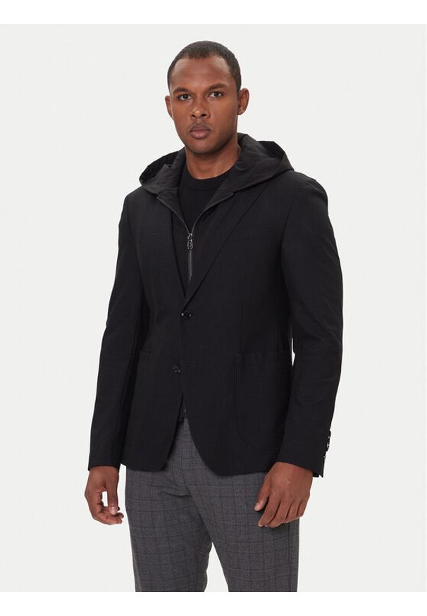 JOOP! Marynarka Huntsville-J 30047604 Czarny Slim Fit. Kolor: czarny. Materiał: syntetyk