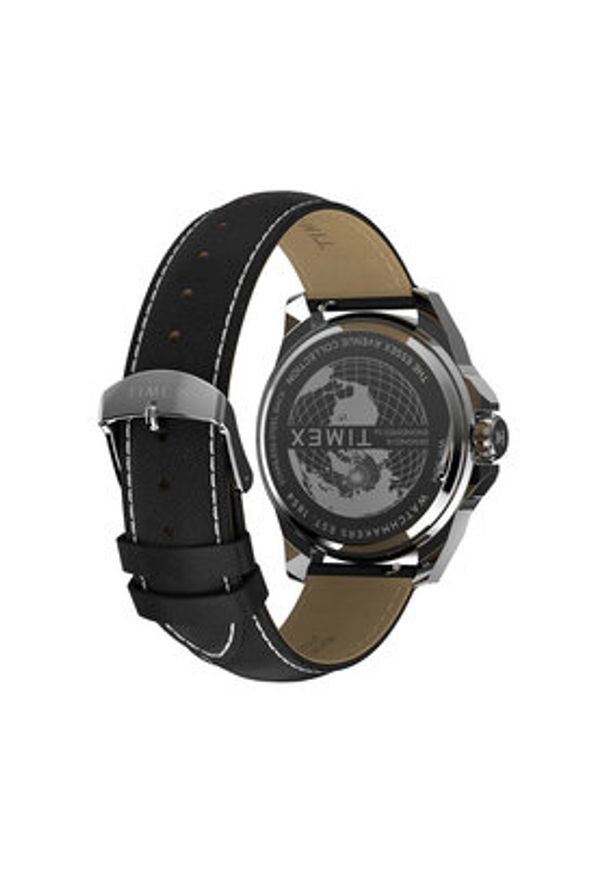 Timex Zegarek Essex TW2W79800 Czarny. Kolor: czarny. Materiał: skóra