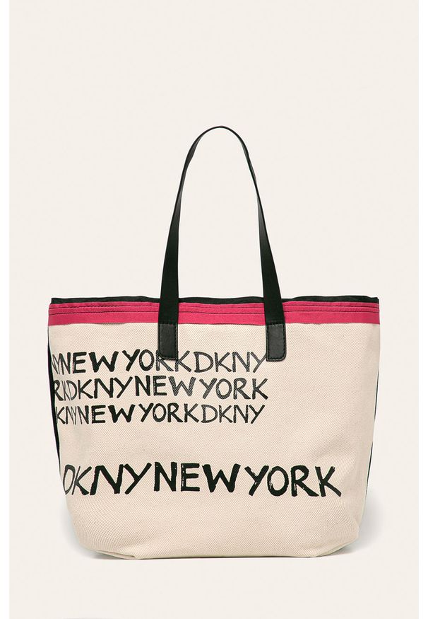 DKNY - Dkny - Torebka. Kolor: wielokolorowy. Wzór: nadruk. Materiał: skórzane. Rozmiar: duże. Rodzaj torebki: na ramię