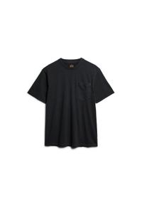 T-shirt z kieszonką i kontrastowymi przeszyciami Superdry. Kolor: czarny #1