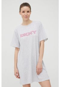 DKNY - Dkny koszula nocna damska kolor szary. Kolor: szary. Materiał: dzianina