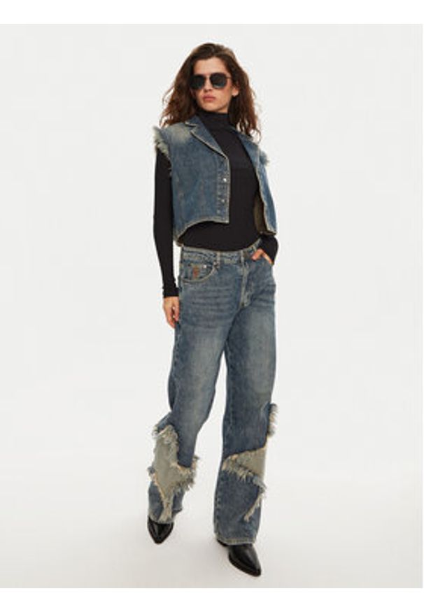 One Teaspoon Jeansy 26510 Niebieski Wide Leg. Kolor: niebieski
