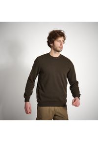 SOLOGNAC - Sweter outdoor Solognac 100. Kolor: brązowy. Materiał: materiał, elastan, tkanina, prążkowany, poliester. Sport: outdoor