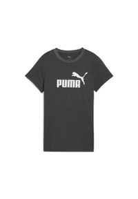 Puma - Damska koszulka ESS No. 1 Logo PUMA Dark Gray Heather. Kolor: szary. Materiał: guma. Wzór: nadruk