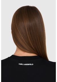 Karl Lagerfeld - KARL LAGERFELD Czarny t-shirt Ikonik Varsity Tee. Kolor: czarny. Materiał: bawełna #7