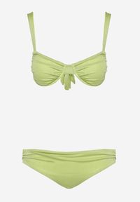 Renee - Jasnozielone Bikini Dwuczęściowe Biustonosz z Wiązaniem na Plecach Majtki Typu Figi Tiamarla. Kolor: zielony #3