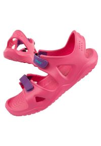 Sandały Crocs Swiftwater Jr 204988-600 różowe. Zapięcie: rzepy. Kolor: różowy. Materiał: guma, materiał, tworzywo sztuczne #2