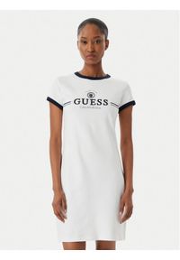 Guess Sukienka codzienna V6GK05 K2988 Biały Regular Fit. Okazja: na co dzień. Kolor: biały. Materiał: bawełna. Typ sukienki: proste. Styl: casual #1
