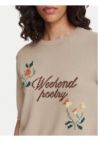 Weekend Max Mara Sweter Fiacre 2625366191 Beżowy Regular Fit. Kolor: beżowy. Materiał: bawełna #5