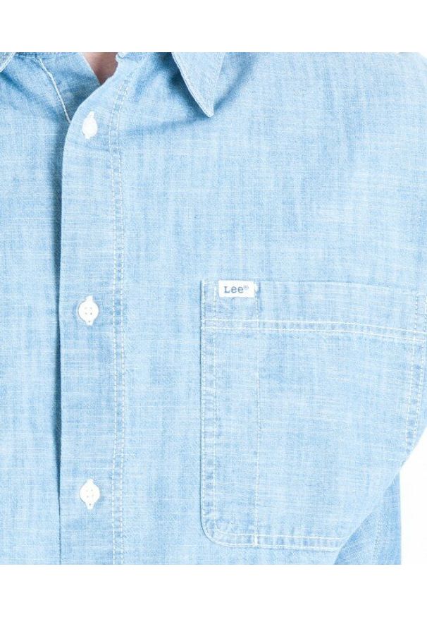 Lee - LEE WORKER SHIRT MĘSKA KOSZULA JEANSOWA JEANS WORKWEAR BLUE L67ZXQKR 112116999. Materiał: jeans