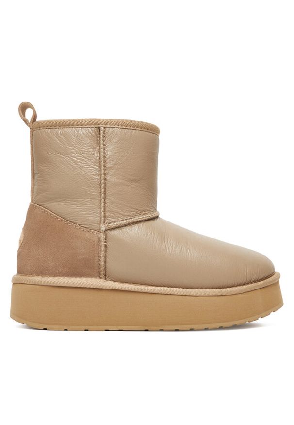 EMU Australia Śniegowce Stinger Mini Flatform Leather W13189 Beżowy. Kolor: beżowy. Materiał: skóra