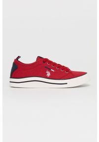 U.S. Polo Assn. - Tenisówki. Nosek buta: okrągły. Zapięcie: sznurówki. Kolor: czerwony. Materiał: guma #1