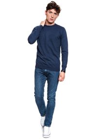 Wrangler - WRANGLER CREWNECK MĘSKI SWETER KLASYCZNY KNIT NAVY W8A02P114. Styl: klasyczny #3