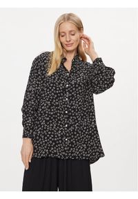 Tommy Jeans Koszula Ditsy DW0DW17346 Czarny Oversize. Kolor: czarny. Materiał: wiskoza
