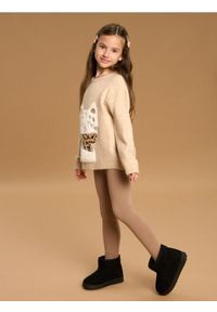 Sinsay - Prążkowane legginsy - brązowy. Kolor: brązowy. Materiał: prążkowany
