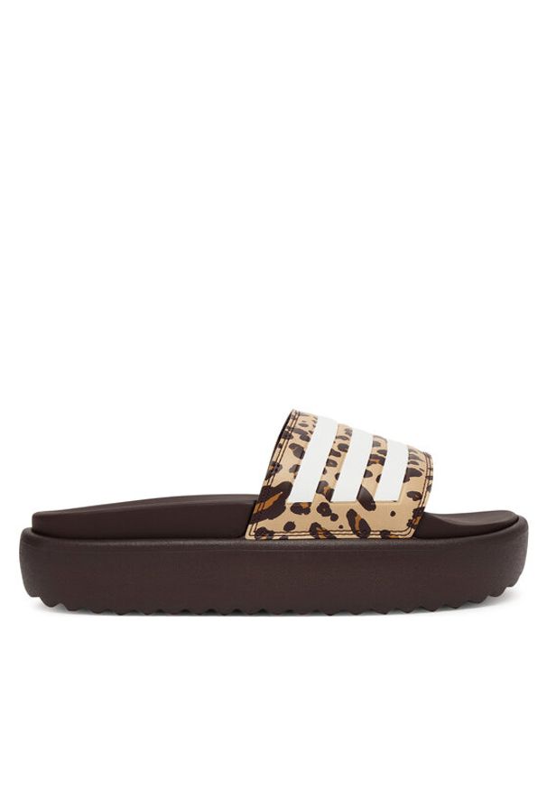 Adidas - adidas Klapki adilette Platform Slides JR9234 Brązowy. Kolor: brązowy. Materiał: skóra. Obcas: na platformie