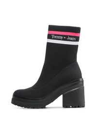 Tommy Jeans Botki Knitted Boot EN0EN02061 Czarny. Kolor: czarny. Materiał: materiał #4