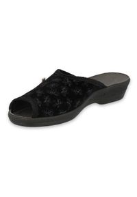 Befado obuwie damskie pu 581D198 czarne. Okazja: do domu. Nosek buta: otwarty. Kolor: czarny. Materiał: materiał #2